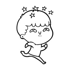 Obraz premium cartoon amazed boy