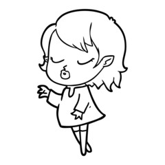 Obraz premium cute cartoon vampire girl