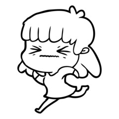 cartoon angry girl