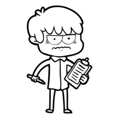 annoyed cartoon boy