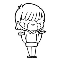 cartoon woman crying