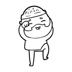 cartoon happy bearded man