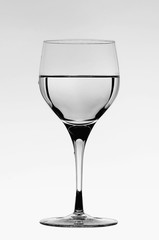 Crystal goblet filled with water