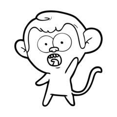 cartoon shocked monkey