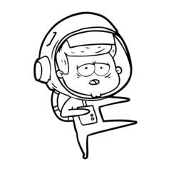 cartoon tired astronaut