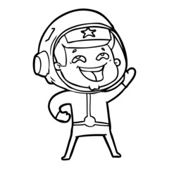 Fototapeta premium cartoon laughing astronaut