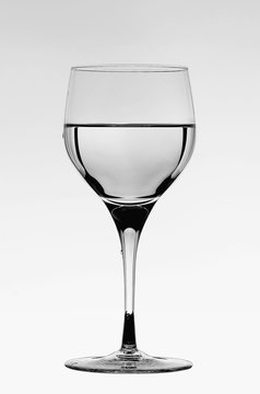 Crystal goblet filled with water
