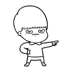 Obraz premium annoyed cartoon boy