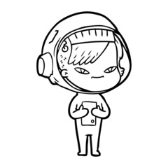 cartoon astronaut woman