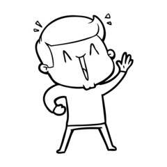 cartoon happy man