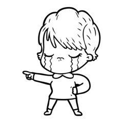 cartoon woman crying