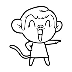 cartoon laughing monkey