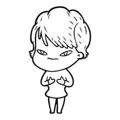 cartoon happy woman