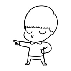cartoon calm boy
