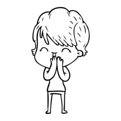 cartoon laughing woman