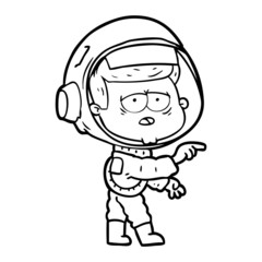 cartoon tired astronaut