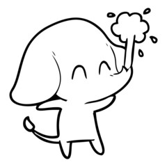 cute cartoon elephant spouting water