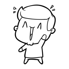 cartoon excited man