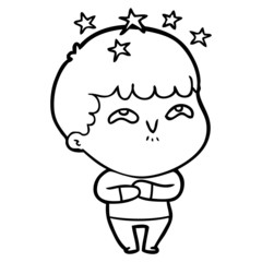 cartoon amazed boy