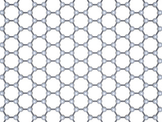 Graphene layer, top view. Hexagonal lattice