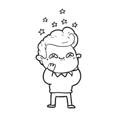 cartoon excited man