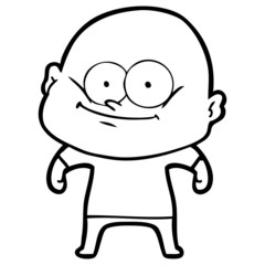 Fototapeta premium cartoon bald man staring