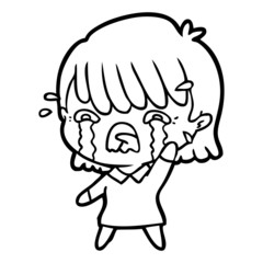 cartoon girl crying