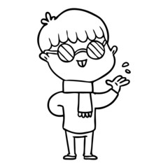 cartoon boy wearing spectacles