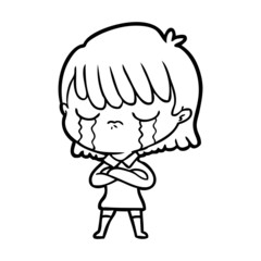 Obraz premium cartoon woman crying