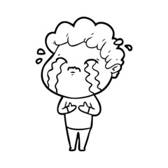 cartoon man crying