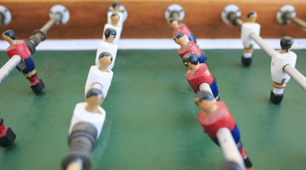 Fototapeta premium Wooden players in a foosball table