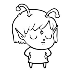 cartoon alien girl