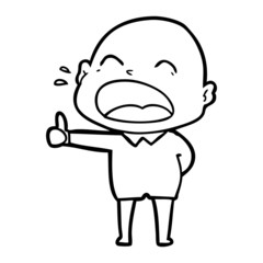 cartoon shouting bald man