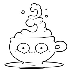cartoon hot cup of coffee