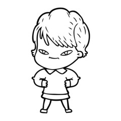 Obraz premium cartoon happy woman