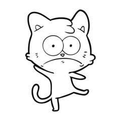 cartoon nervous cat