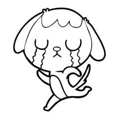 cute cartoon dog crying