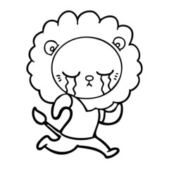 crying cartoon lion