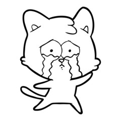 cartoon crying cat