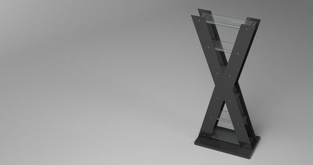 Retail store display, original detailed design and 3d rendering. Trade and retail concepts, copy space illustration