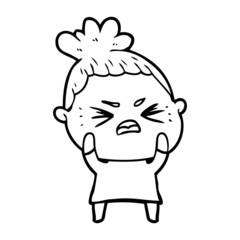 cartoon angry woman