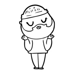 cute cartoon man with beard
