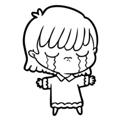 cartoon woman crying