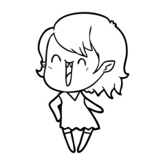 cute cartoon happy vampire girl