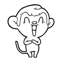 cartoon laughing monkey
