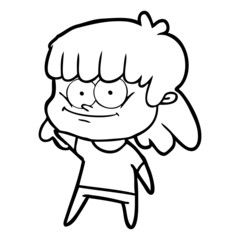 Obraz premium cartoon girl smiling