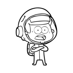 cartoon surprised astronaut