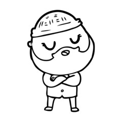 Obraz premium cartoon man with beard