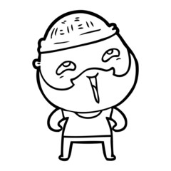 Obraz premium cartoon happy bearded man