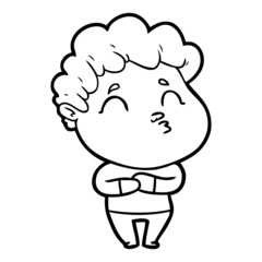 Fototapeta premium cartoon man pouting